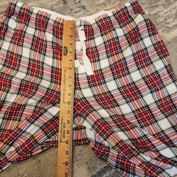 J. Crew Flannel Pajama Pant White Stewart Tartan Plaid Size Large - Picture 6 of 12